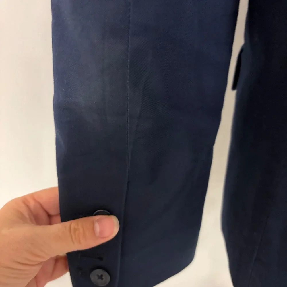 J.Crew Suiting Womens Navy Blue Cotton Single Button Blazer Size 8
